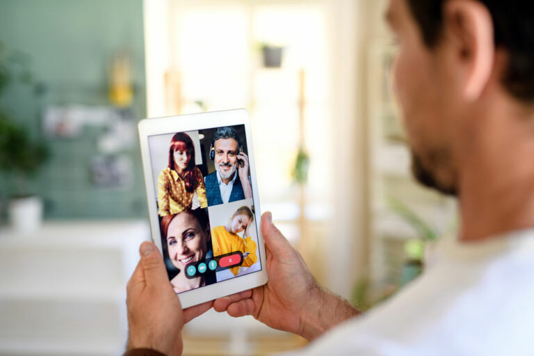 Adant video call use case - A man doing a video call - adant.com